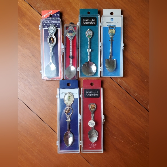 Accents Vintage Souvenir Spoons Lot Of 6 Attractions And Destinations